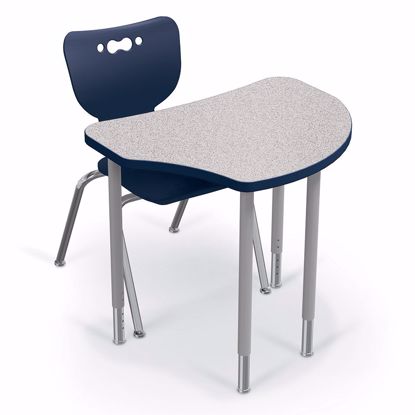 Picture of Shapes Harmony Configurable Student Desk - 7919 Amber Cherry Front Surface and Laminate Backer Back Surface - Black Legs - No Bookbox - Black Edgeband- Addt'l colors avail.