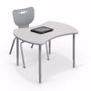 Picture of STUDENT DESK - Large Quad - Amber Cherry Top Surface and Black Edgeband - Black Horseshoe Legs - No Bookbox Addt'l sizes and colors avail.