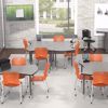 Picture of STUDENT DESK - Large Quad - Amber Cherry Top Surface and Black Edgeband - Black Horseshoe Legs - No Bookbox Addt'l sizes and colors avail.