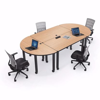 Picture of Modular Conference Table - Rectangle - 60x30 - Gray Nebula Laminate - Black Edgeband