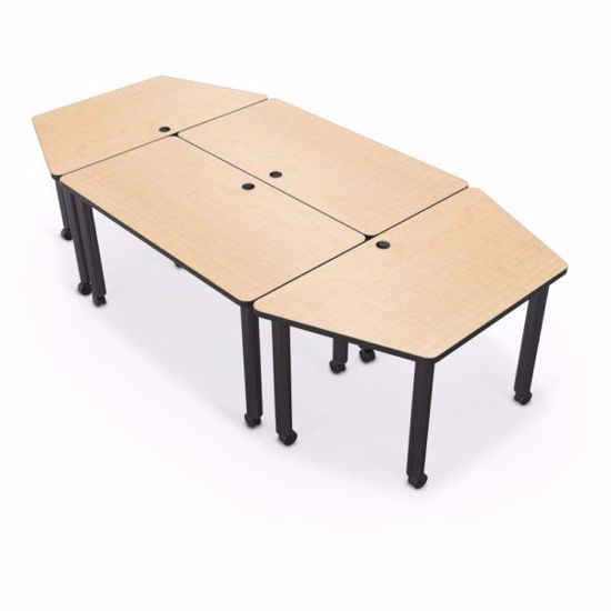 Picture of Modular Conference Table - Trapezoid - 60x30 - Gray Nebula Laminate - Black Edgeband