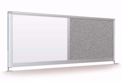 Picture of Desktop Privacy Panel - 66" Combo (Porcelain/Pebbles Vinyl - Lt Quarry)