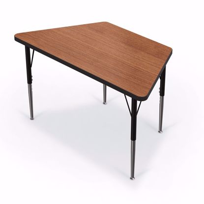 Picture of Activity Table - 48" Trapezoid - Amber Cherry Top Surface - Black Edgeband Addt'l Colors avail