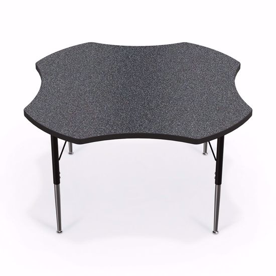 Picture of Activity Table - 60" Clover - Gray Nebula Top Surface - Black Edgeband Addt'l colors available