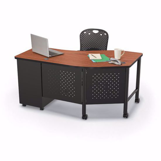 Picture of INSTRUCTOR TEACHER'S DESK II - CHERRY/PLATINUM ( 91109 + 91107) 