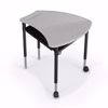 Picture of Shapes Desk Complete - Hard Plastic Top - Gray Nebula - Black Base - 4 Glides
