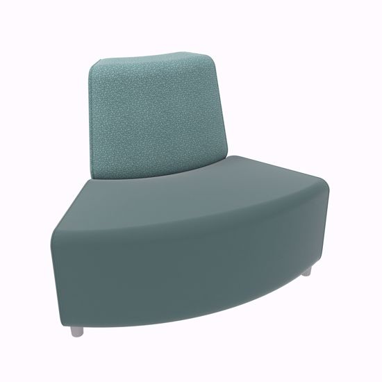 Picture of XL Curved Armless Loveseat Outside-45x31x35- 5 Legs, Glides, or Casters - Fomcore XL Curved Armless Series                                                                                                                                                                                                                                                                                                      