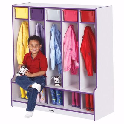 Picture of Rainbow Accents® 5 Section Coat Locker with Step - Red