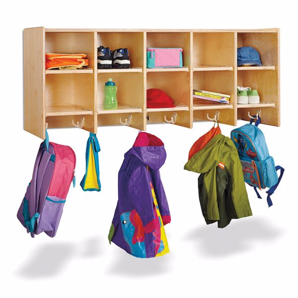 Toy Storage Organizer 4-Section Wall Mount Coat Locker With Clear