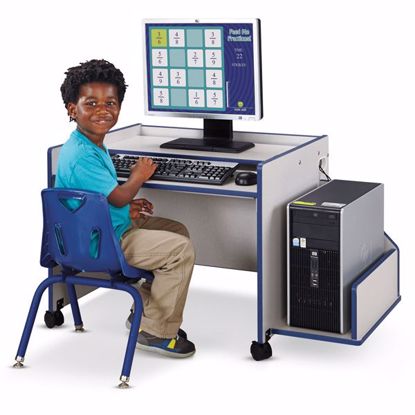 Picture of Rainbow Accents® Enterprise Single Computer Desk - Blue