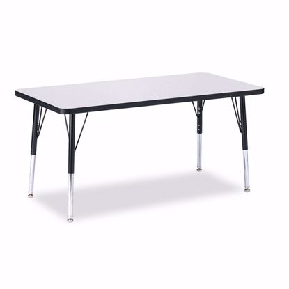 Picture of Berries® Rectangle Activity Table - 24" X 48", E-height - Gray/Black/Black