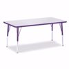 Picture of Berries® Rectangle Activity Table - 30" X 60", A-height - Gray/Purple/Purple