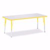 Picture of Berries® Rectangle Activity Table - 30" X 72", E-height - Gray/Yellow/Yellow
