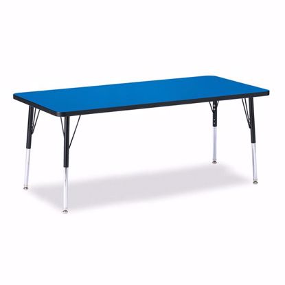 30 x 72 Gray/Teal/Teal Berries 6413JCE005 Rectangle Activity Table E-Height