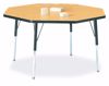 Picture of Berries® Octagon Activity Table - 48" X 48", A-height - Gray/Teal/Teal