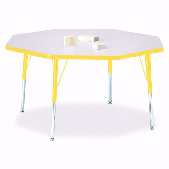 Picture of Berries® Octagon Activity Table - 48" X 48", E-height - Gray/Yellow/Yellow