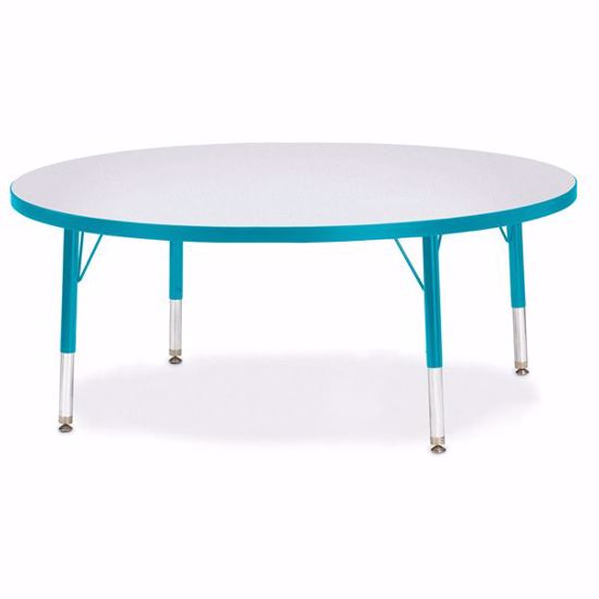 Picture of Berries® Round Activity Table - 48" Diameter, T-height - Gray/Teal/Teal
