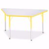 Picture of Berries® Trapezoid Activity Tables - 24" X 48", A-height - Gray/Yellow/Yellow