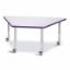 Picture of Berries® Trapezoid Activity Tables - 30" X 60", Mobile - Gray/Purple/Gray