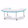 Picture of Berries® Horseshoe Activity Table - 66" X 60", Mobile - Gray/Teal/Gray