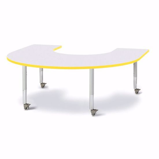 Academy Furniture. Berries® Horseshoe Activity Table - 66 X 60, Mobile -  Gray/Yellow/Gray