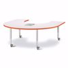 Picture of Berries® Horseshoe Activity Table - 66" X 60", Mobile - Gray/Orange/Gray