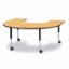 Picture of Berries® Horseshoe Activity Table - 66" X 60", Mobile - Oak/Black/Black