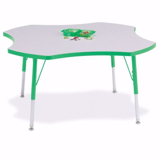 Picture of Berries® Four Leaf Activity Table - 48", A-height - Gray/Green/Green