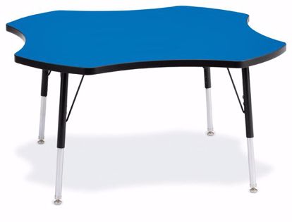 Picture of Berries® Four Leaf Activity Table - 48", A-height - Blue/Black/Black