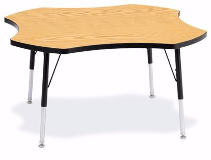 Picture of Berries® Four Leaf Activity Table - 48", A-height - Oak/Black/Black