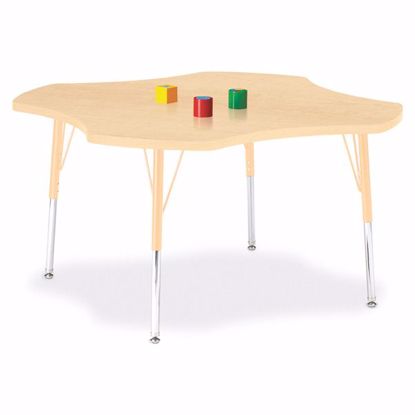 Picture of Berries® Four Leaf Activity Table - 48", A-height - Maple/Maple/Camel