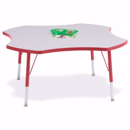 Picture of Berries® Four Leaf Activity Table - 48", E-height - Gray/Red/Red