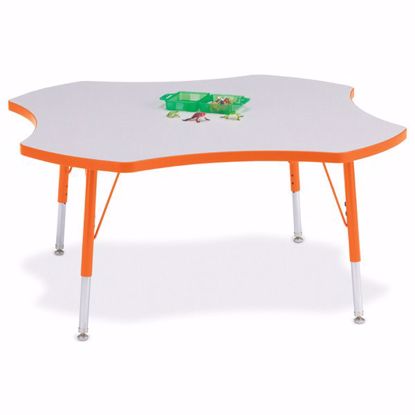 Picture of Berries® Four Leaf Activity Table - 48", E-height - Gray/Orange/Orange