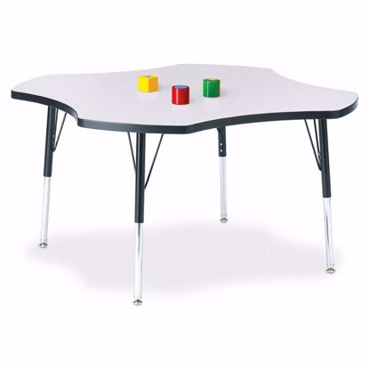Picture of Berries® Four Leaf Activity Table - 48", E-height - Gray/Black/Black