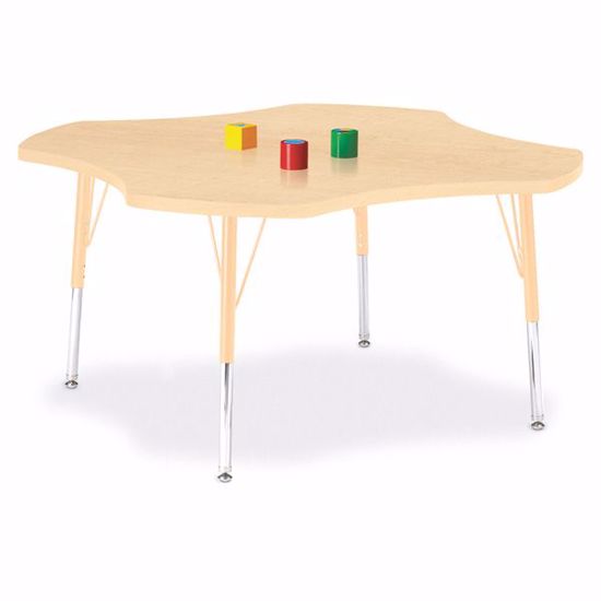 Picture of Berries® Four Leaf Activity Table - 48", E-height - Maple/Maple/Camel