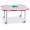 Picture of Berries® Four Leaf Activity Table - 48", Mobile - Gray/Red/Gray