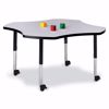 Picture of Berries® Four Leaf Activity Table - 48", Mobile - Gray/Black/Black