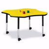 Picture of Berries® Four Leaf Activity Table - 48", Mobile - Yellow/Black/Black