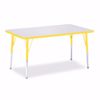 Picture of Berries® Rectangle Activity Table - 30" X 48", A-height - Gray/Yellow/Yellow
