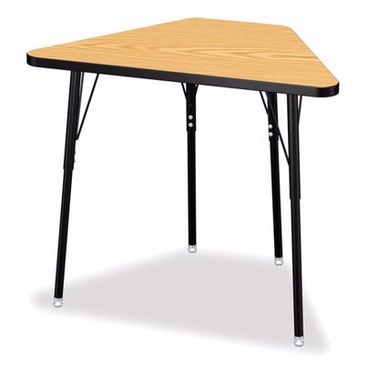 Picture of Berries® Tall Trapezoid Desk - Oak/Black/All Black