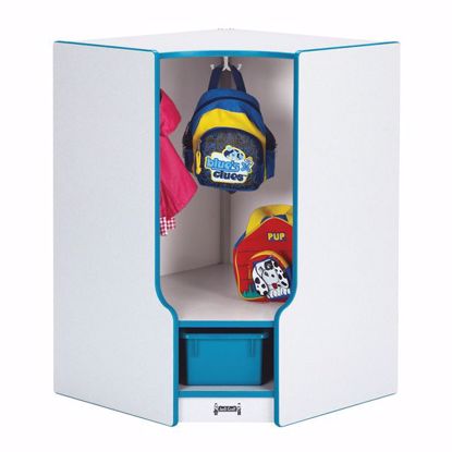 Picture of Rainbow Accents® Toddler Corner Coat Locker with Step - without Trays - Navy