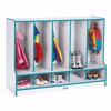 Picture of Rainbow Accents® Toddler 5 Section Coat Locker with Step - without Trays - Blue