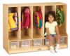 Picture of Jonti-Craft® Toddler 5 Section Coat Locker with Step - with Clear Cubbie-Trays