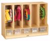 Picture of Jonti-Craft® Toddler 5 Section Coat Locker with Step - with Clear Cubbie-Trays