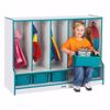 Picture of Rainbow Accents® Toddler 5 Section Coat Locker with Step -  with Trays - Blue