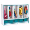 Picture of Rainbow Accents® Toddler 5 Section Coat Locker with Step -  with Trays - Blue