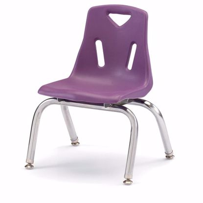 Picture of Berries® Stacking Chairs with Chrome-Plated Legs - 10" Ht - Set of 6 - Purple
