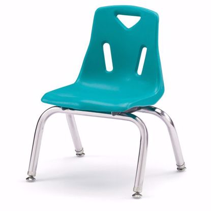 Picture of Berries® Stacking Chairs with Chrome-Plated Legs - 10" Ht - Set of 6 - Teal