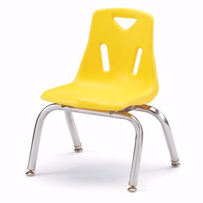Picture of Berries® Stacking Chairs with Chrome-Plated Legs - 10" Ht - Set of 6 - Yellow