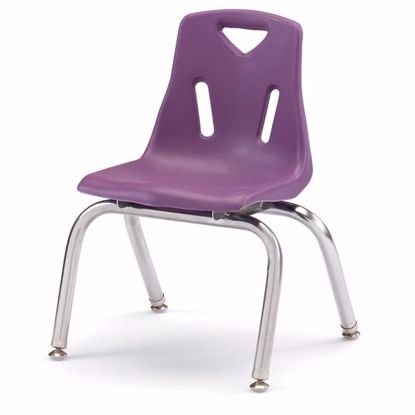 Picture of Berries® Stacking Chairs with Chrome-Plated Legs - 12" Ht - Set of 6 - Purple